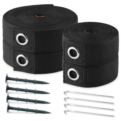 Set 2 Linii Volleyball Navaris, 16m si 8m, Nylon, pentru teren de volei, negru, 60456.01 foto