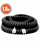 Cablu receptor telefon spiralat RJ10 4P4C - RJ10 4P4C 1.8m negru, Oem