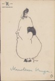 175S Caricatură Ion Manolescu-Strunga, anii 1930, Geo Dumitrescu, semnată