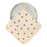 Prosop Absorbant, Cyrax, din Bumbac, 25 x 25 cm, Model Stelute, cu Agatatoare, Bej