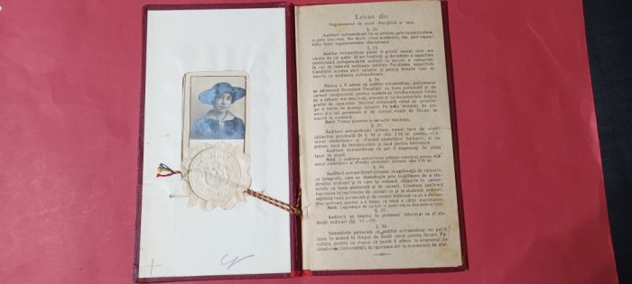 Cluj Kolozsvar Carnet student Universitatea de Drept Cluj 1920