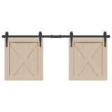 Cumpara ieftin Set uși glisante pentru dulap 122 cm oțel carbon