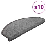 Cumpara ieftin Covorase pentru scari, 10 buc., 65x24x4 cm, gri inchis, semirotunde, mari