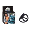 Inel Penis Triplu Ring Cock Cage Seven Creations Negru 4cm, Erectie Durabila, Rezistent la Apa, TPE/TPR