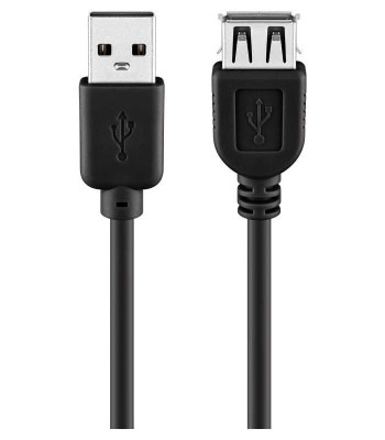 Cablu USB 2.0 USB A soclu - USB A mufa 5m negru fire Cupru Goobay foto