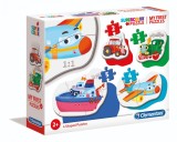 Primele mele puzzleuri cu vehicule, Clementoni, 2, 3, 4 si 5 piese