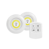 Set lampi autoadezive Phenom, 3 W, 200 lm, 16 x LED COB, plastic, 3 x AAA, telecomanda inclusa