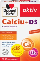 Calciu + D3, 30 comprimate + 10 comprimate cadou, Doppelherz