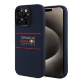 Husa iPhone 15 Pro Max Red Bull Racing Silicone Horizontal Centered Logo MagSafe, albastru inchis, RBHMP15X24SIHSRV