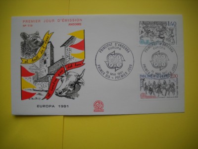 HOPCT PLIC FDC S NR 107 PRINCIPAT ANDORRA -EUROPA CEPT 1981 foto