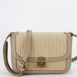 Geanta taupe crossbody cu model impletit CM7497 15