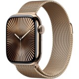 Apple Watch 10, GPS, Cellular, Carcasa Gold Titanium 42mm, Gold Milanese Loop