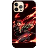 Husa compatibila cu Apple iPhone 14 model Demon Slayer Tanjiro, Silicon, TPU, Viceversa, Transparent, Carcasa