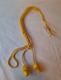 Snur de culoare galbena - Pionieri - pionier Comandant de Detasament, cu eticheta originala, Cooperativa Arta Aplicata - Bucuresti, anii 1980