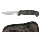 Cutit de vanatoare IdeallStore&reg;, Camo Expert, 23 cm, otel inoxidabil, verde