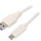 Cablu USB 3.0 A la USB C 1m Alb PVC
