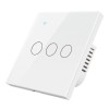 Intrerupator smart, tuya smart life, Home Light Switch, control vocal APP, wi-fi 2, 4GHz+bluetooth,3 butoane, N+L, compatibil Alexa si Google assistan