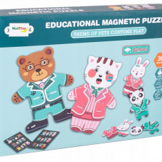 Puzzle educativ magnetic Malplay, 49 piese