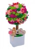Copacel Decorativ cu Licheni Premium si Flori Criogenate, Figurina, Trunchi Printat 3D, In Ghiveci ceramic, Eventissimi&reg;