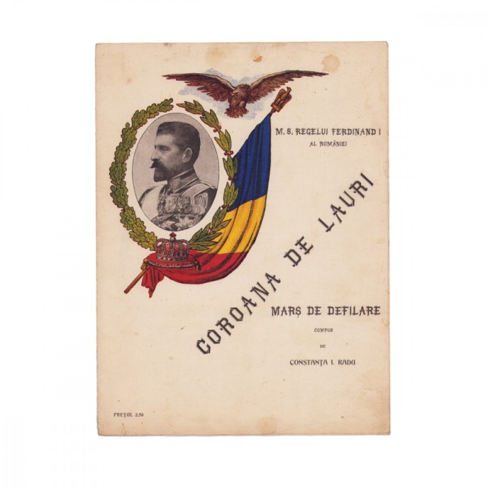 Partitură, Coroana de lauri, marș de defilare compus de Constanța I. Radu