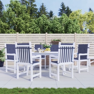 Gossi perne pentru scaune cu spatar jos, 6 buc., bleumarin, textil foto
