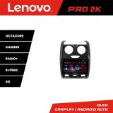 Navigatie Dacia Duster 2012-2019 Lenovo Kit-157 8 core QLED 2K 8+256 360 Android Waze USB Navigatie Internet Youtube Radio