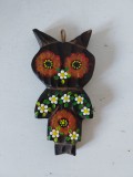 Bufnita de lemn, pictata manual, Handmade in Romania, obiect decor, crafts