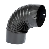 Cot burlan pentru soba pe lemne 90&deg; &Oslash;130 mm, gri mat