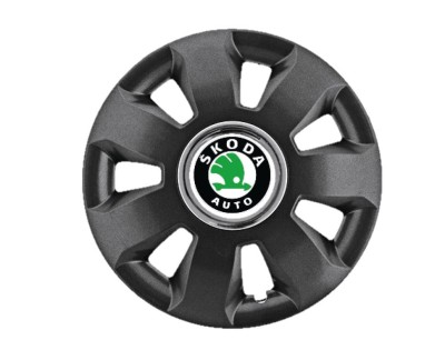 Set 4 Capace Roti pentru Skoda, model Ares Black, R14 foto