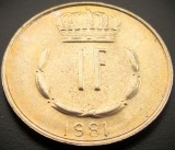 Cumpara ieftin Moneda 1 FRANC - LUXEMBURG, anul 1981 * cod 601 = excelenta, Europa