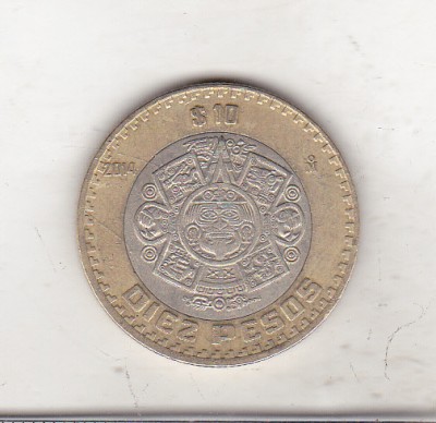 bnk mnd Mexic 10 pesos 2014 bimetal foto