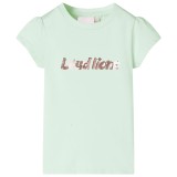 Tricou pentru copii cu m&acirc;neci șapcă verde deschis 128