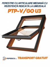 Fereastra cu articulare mediana cu rezistenta ridicata la umezeala, Stejar auriu, Model PTP-V/GO U3 foto