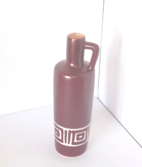 Vaza ceramica emailata, hand made - marcaj Strehla Keramik, GDR