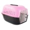 Cusca/geanta pentru transport caine/pisica, Verk Group, plastic, roz si alb, 48x32x30 cm