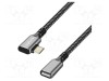 Cablu LOGILINK USB 3.2 Gen 2 USB-C unghi 0.5m aurit negru