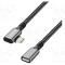 Cablu LOGILINK USB 3.2 Gen 2 USB-C unghi 0.5m aurit negru