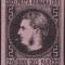 RO-55=ROMANIA 1866-67 Carol I favoriti 20 parale NDT negru, hartie roz SARNIERA