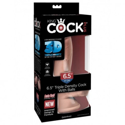 Dildo Clasic Cu Testicule King Cock, 17 Cm foto