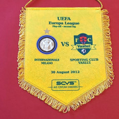 Fanion meci fotbal FC VASLUI - INTERNAZIONALE MILANO (Europa League 30.08.2012)