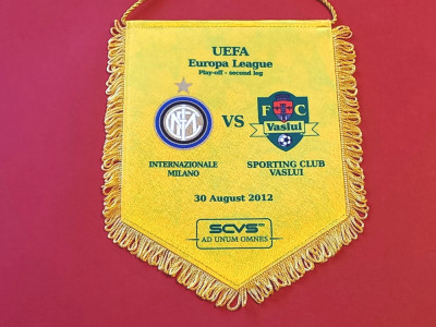 Fanion meci fotbal FC VASLUI - INTERNAZIONALE MILANO (Europa League 30.08.2012) foto