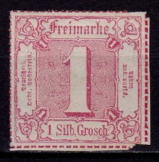 ✅ (S45) Germania veche - Thurn und Taxis 1866 &quot;Cifra &quot; , 1 Sgr Michel nr. 48 , nestampilat/negumat