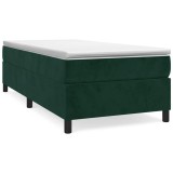 Cumpara ieftin Pat box spring cu saltea, verde inchis, 100x200 cm, catifea
