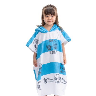 Poncho de baie pentru copii Homelevel, 8-11 ani, Multicolor, Bumbac organic, 54931.32.01 foto