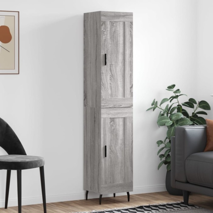 Dulap &icirc;nalt, gri sonoma, 34,5x34x180 cm, lemn prelucrat