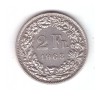 Moneda Elvetia 2 francs/franci 1968 B, stare foarte buna, curata, Europa, Cupru-Nichel