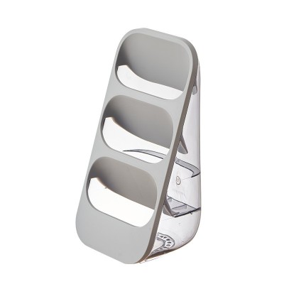 Suport - Organizator pentru Tacamuri, Cyrax, 3 Compartimente, Suport pentru Cosmetica, Ustensile, Material PP Durabil, 33 x 16 x 15 cm Gri foto