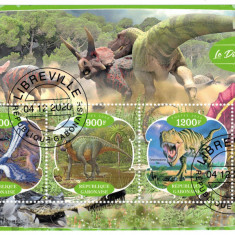 GABON 2020 - Fauna, Dinozauri / set complet colita + bloc