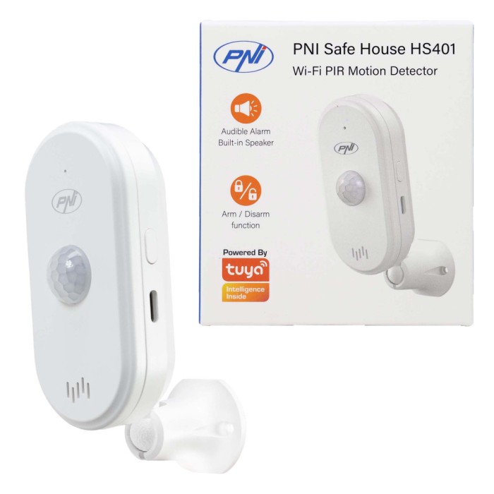 Aproape nou: Senzor de miscare PIR PNI SafeHouse HS401 cu Wi-Fi, compatibil cu apli