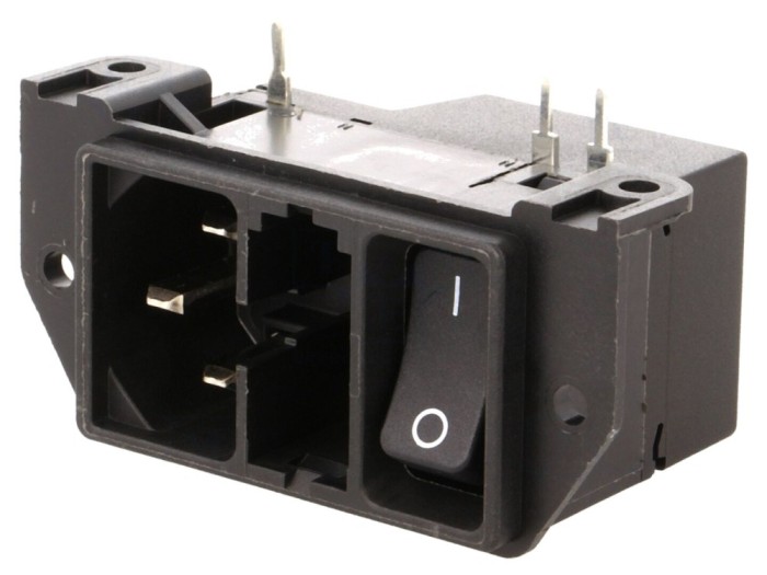 Conector alimentare AC C14 THT 10A